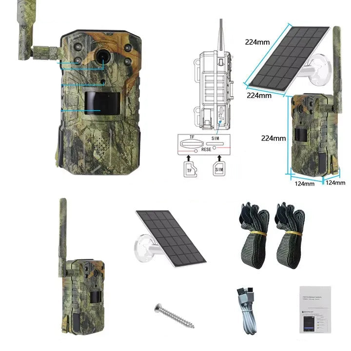 Caméra de Surveillance Solaire Junzheng T31ZX - 4MP 4G pour la Faune avec Vision Nocturne 30M