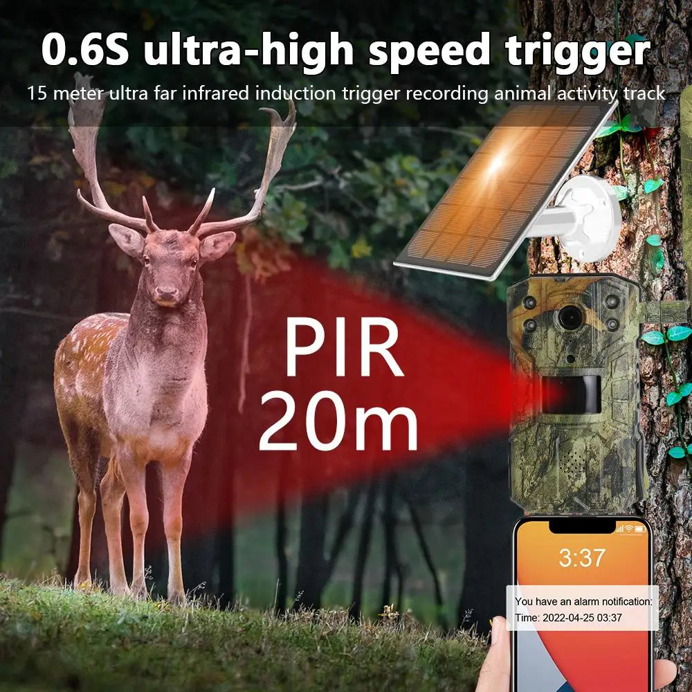 Caméra de Surveillance Solaire Junzheng T31ZX - 4MP 4G pour la Faune avec Vision Nocturne 30M