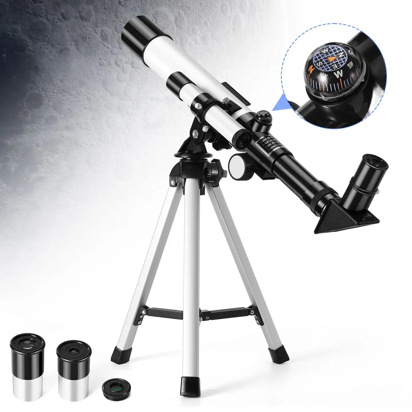 Télescope Astronomique Haute Puissance 40x40mm pour Observation Nocturne