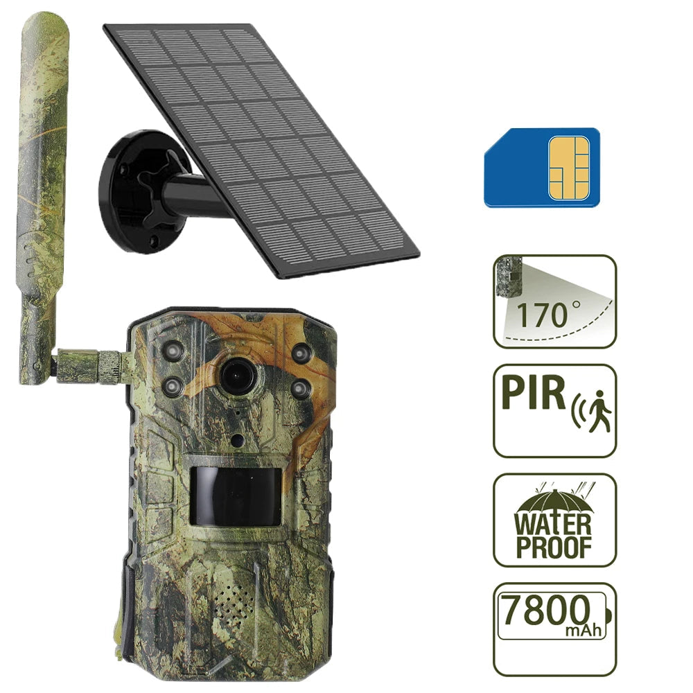 Caméra de Surveillance Solaire Junzheng T31ZX - 4MP 4G pour la Faune avec Vision Nocturne 30M