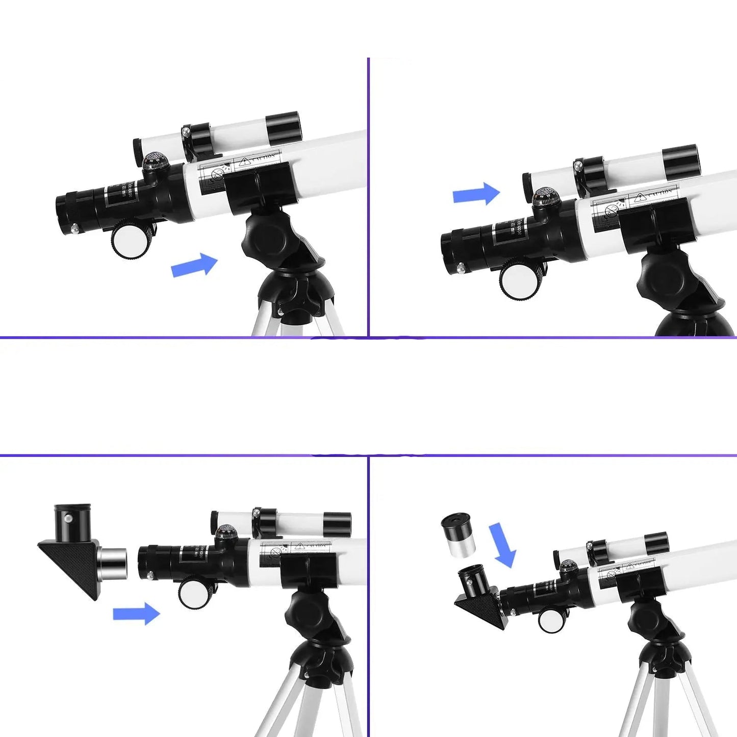Télescope Astronomique F40040M Haute Puissance 40x40mm pour Observation Nocturne