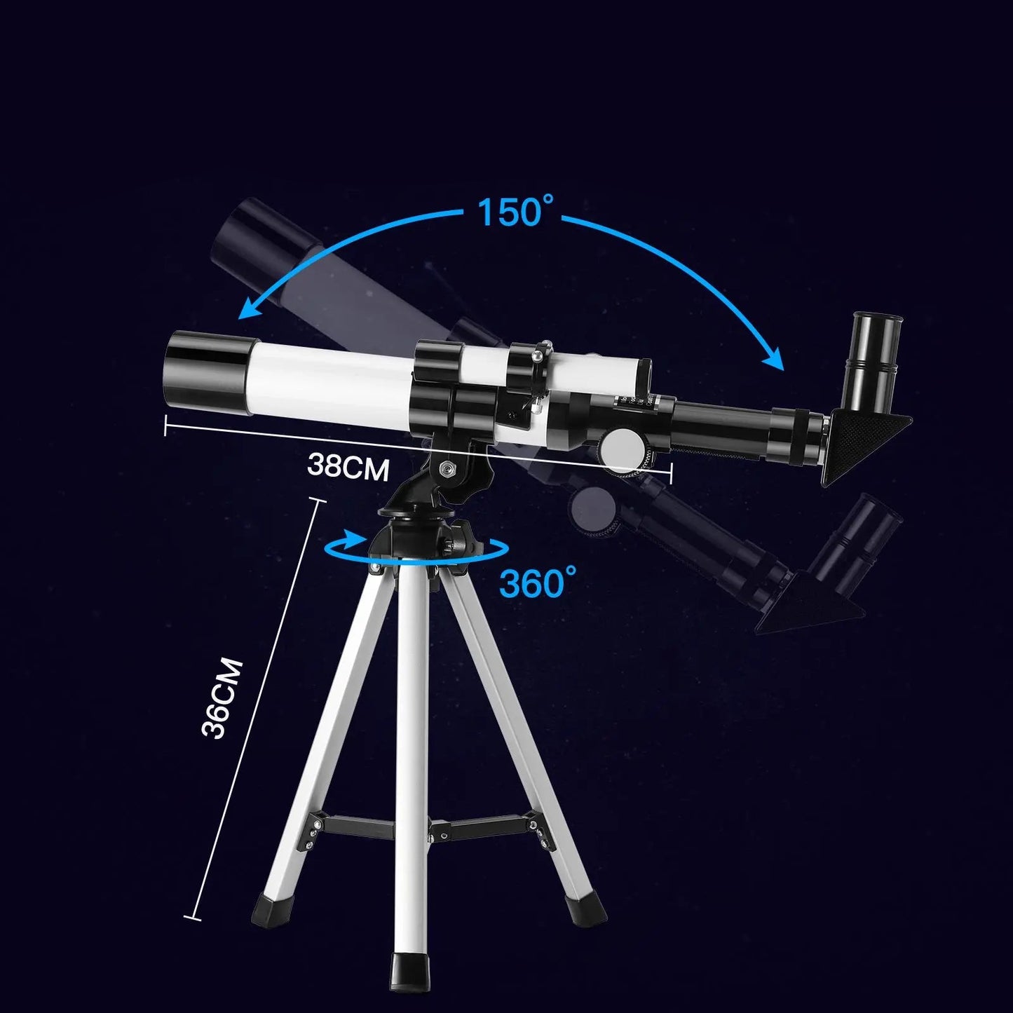 Télescope Astronomique F40040M Haute Puissance 40x40mm pour Observation Nocturne