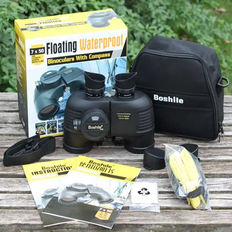 Jumelles Marines Étanches avec Boussole et Optique HD 7x50 pour Toutes Conditions