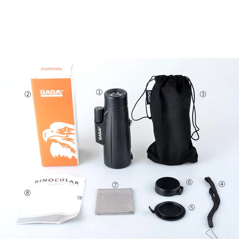Monoculaire 10x42 Haute Qualité BAK4 pour Chasse et Observation Nocturne