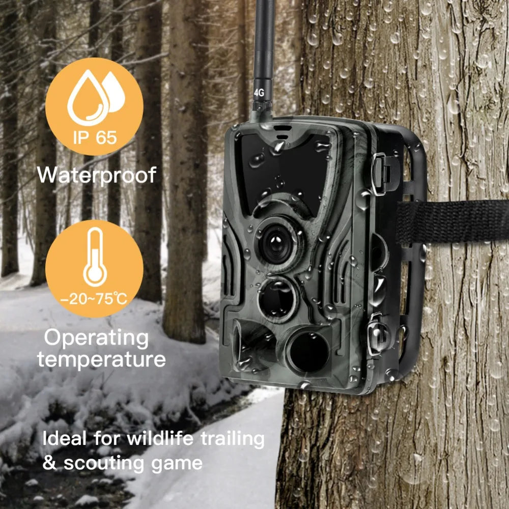 Caméra de Chasse 4G 36MP 4K avec Vision Nocturne et Contrôle APP