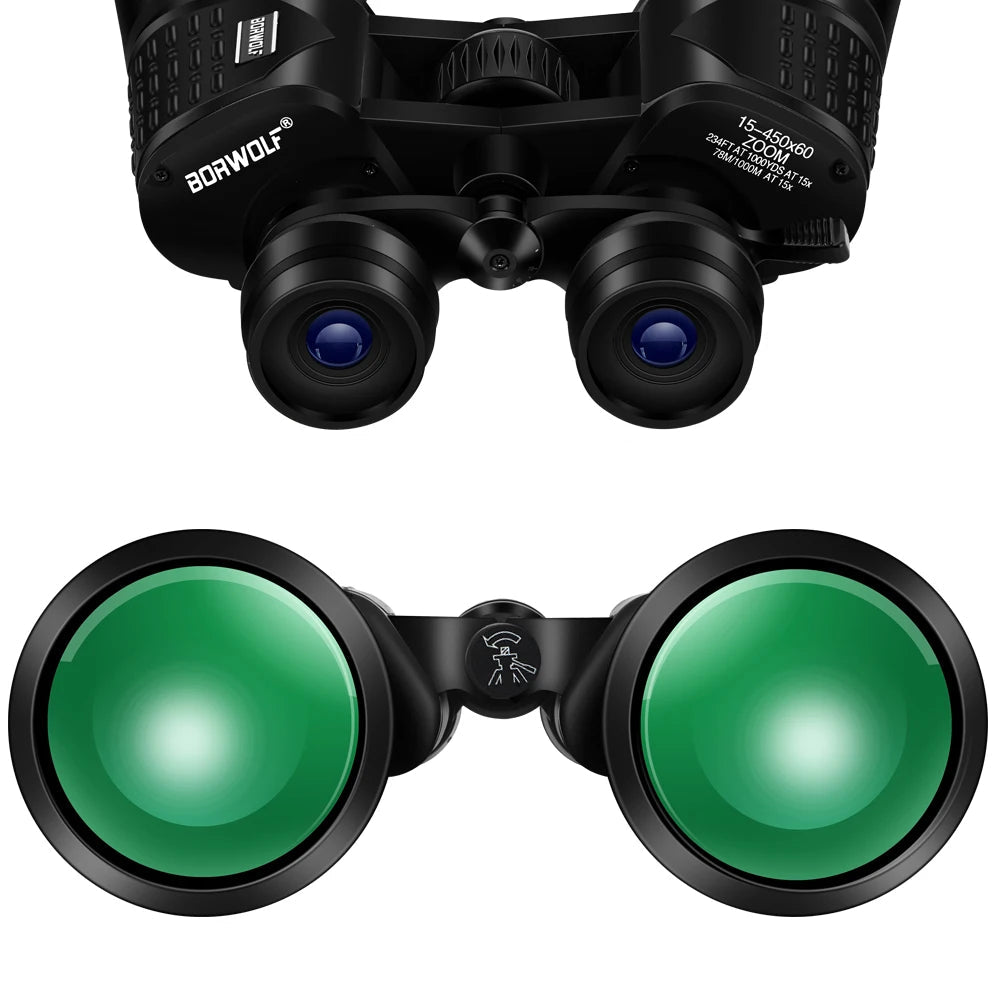 Jumelles BORWOLF 15–450x60 – Zoom professionnel ultra-puissant pour l’observation longue distance