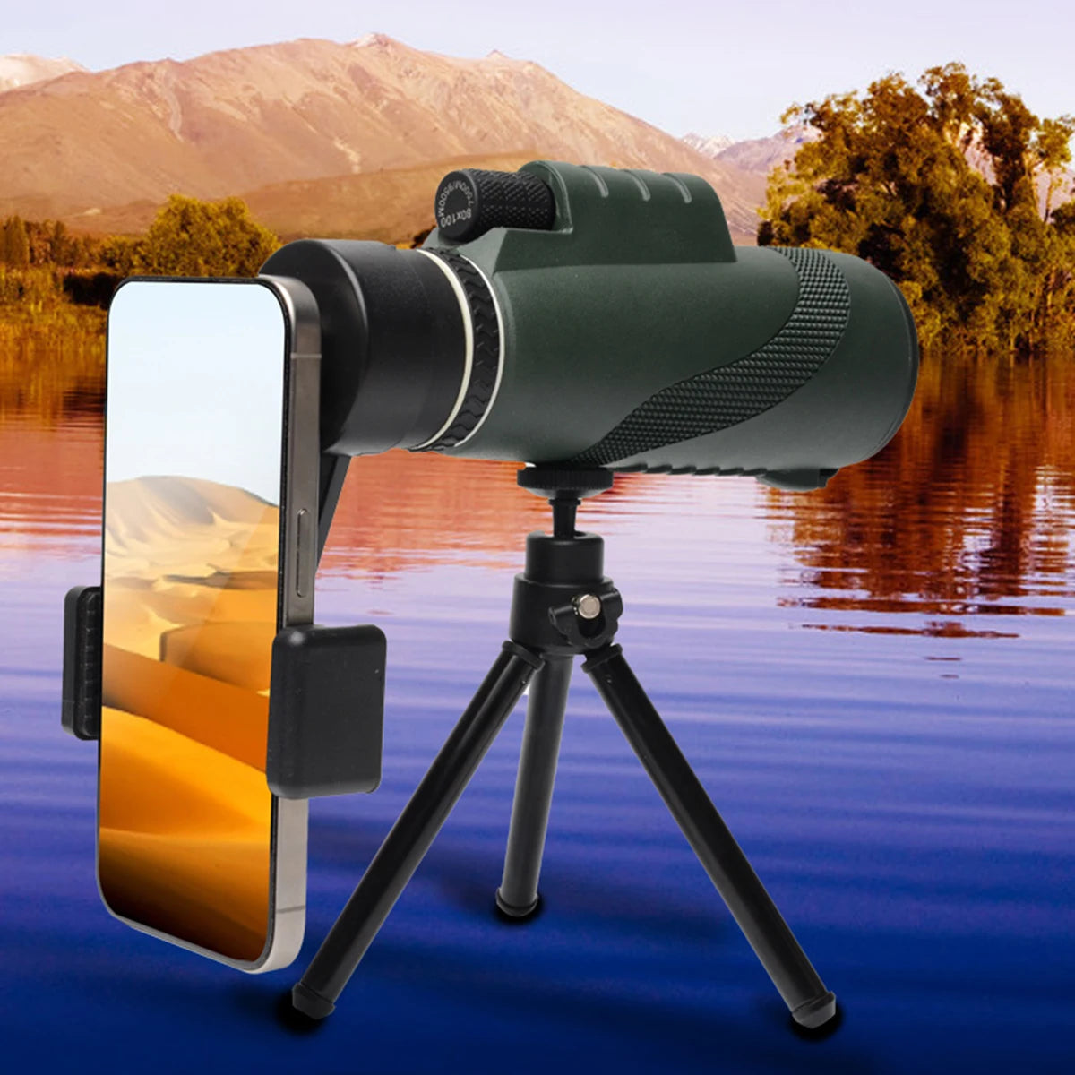 Monoculaire HD 80x100 : Vision Nocturne, Portée Longue, Étanchéité IPX4