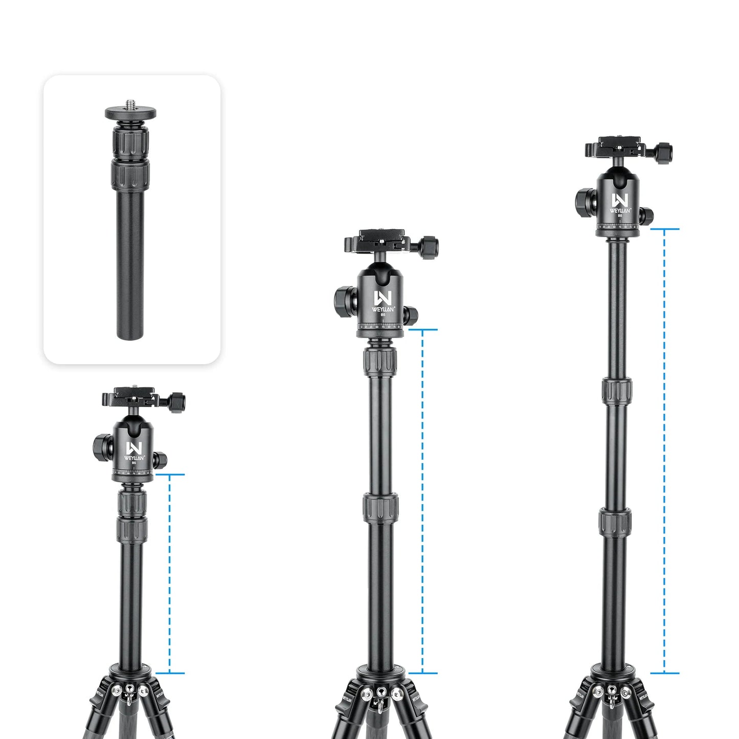 Trépied de Table Léger WEYLLAN GX2 en Fibre de Carbone pour Appareil Photo DSLR 10kg
