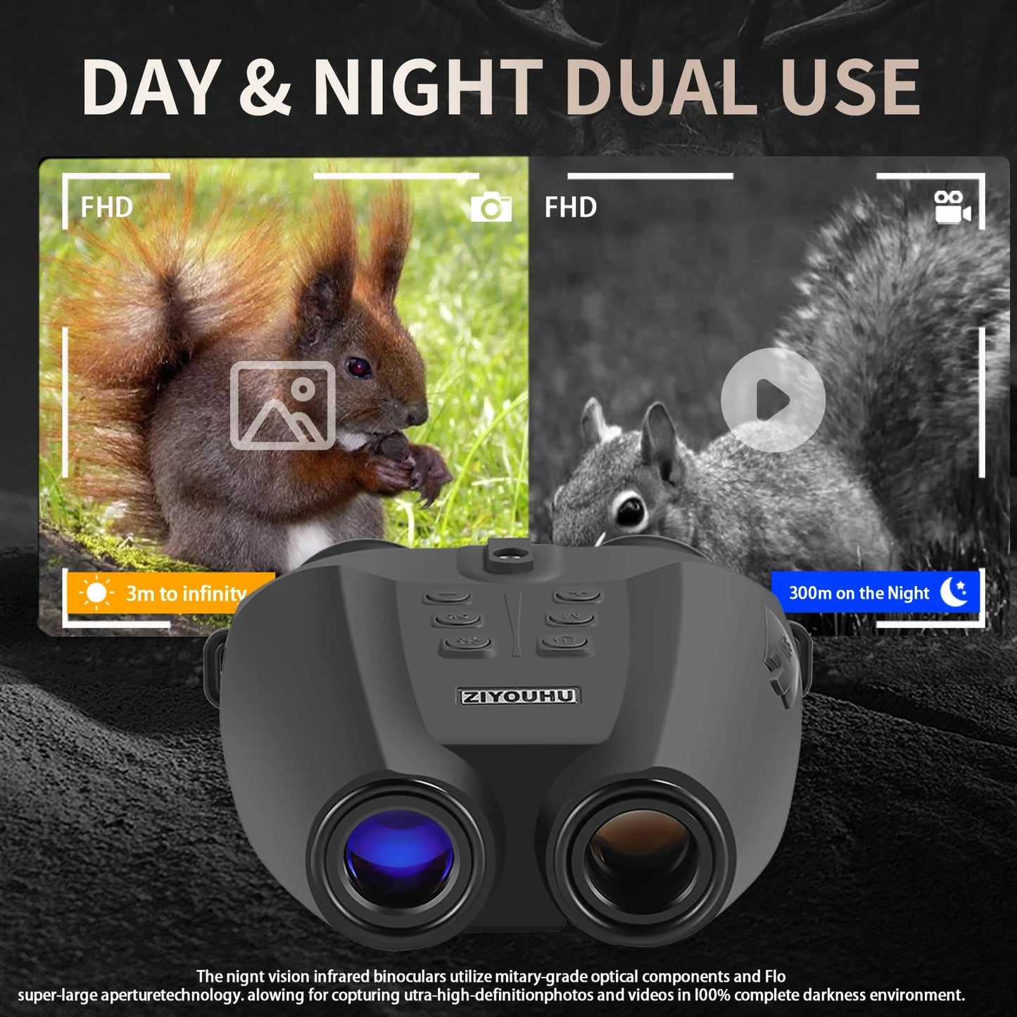 PVS-32: Jumelles Vision Nocturne Numériques avec Caméra Vidéo 1080P et Zoom Puissant