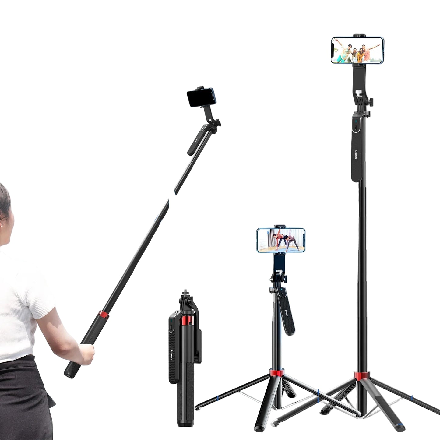 Trépied Ulanzi MA09 - Selfie Stick 1.8m avec Tête Panoramique et Télécommande