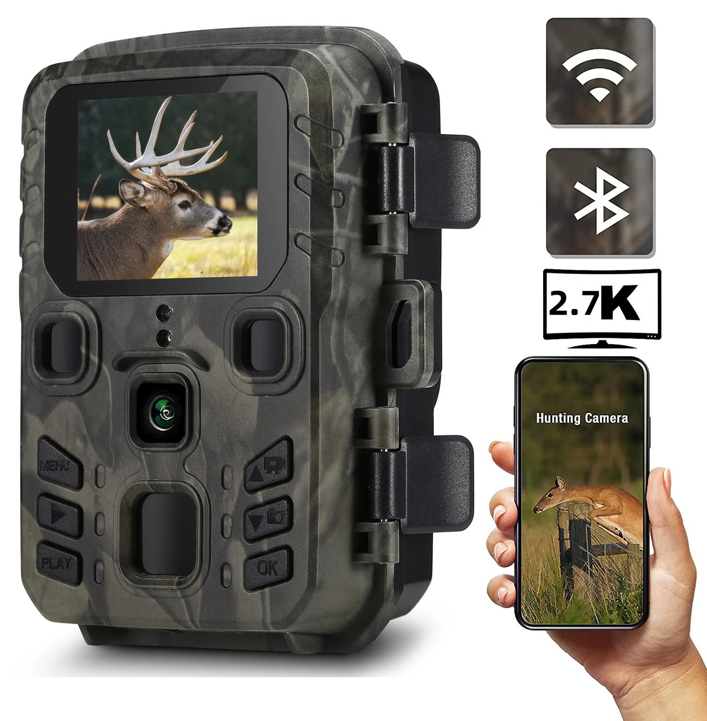 Caméra de Chasse 4K avec Vision Nocturne Infrarouge et Capteur WiFi