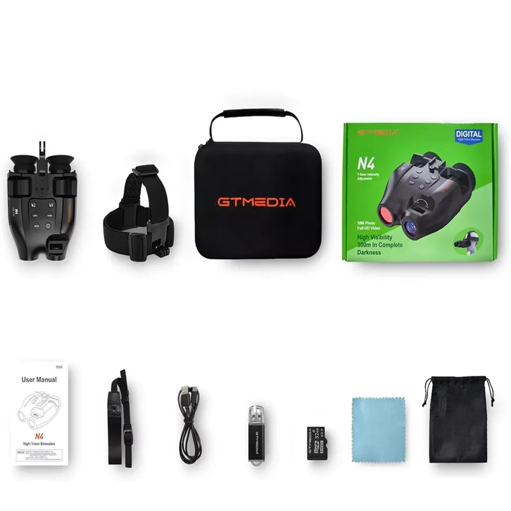Jumelles Vision Nocturne Infrarouge GTMEDIA N4 avec Casque pour Observation à 300m