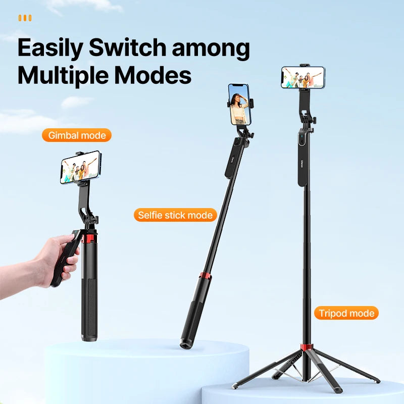 Trépied Selfie Stick 1.8m avec Tête Panoramique et Télécommande