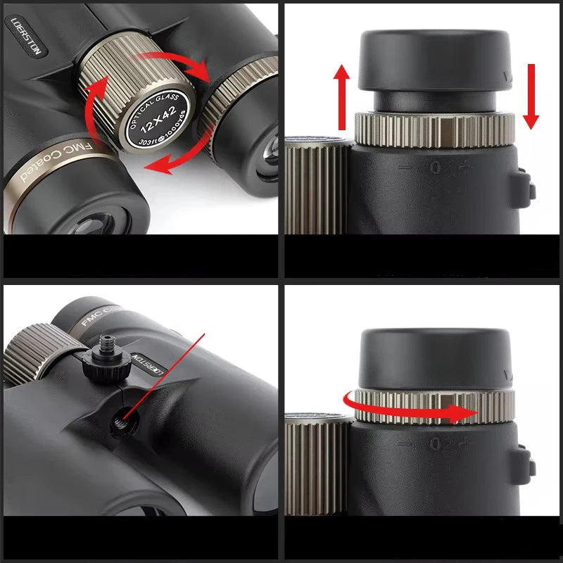 Jumelles HD 12x42 : Performance Longue Portée et Étanchéité IPX6
