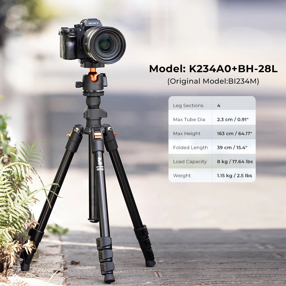 Trépied de Voyage Flexible pour Appareil Photo avec Tête Rotative 360° pour DSLR