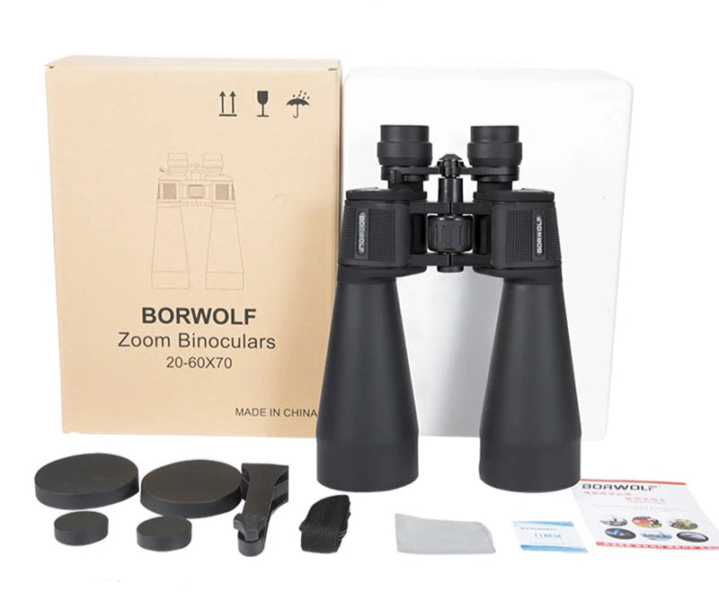 Jumelles Haute Précision BORWOLF 20-60x70 pour Chasse et Astronomie