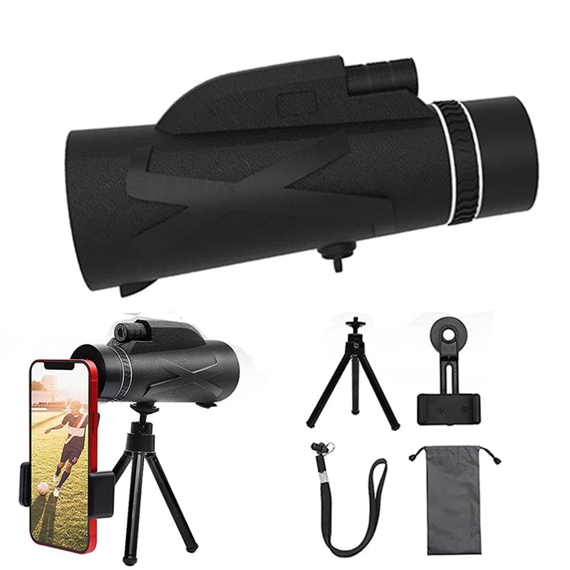 Monoculaire HD 500x Longue Portée Étanche avec Prism BAK4 et FMC