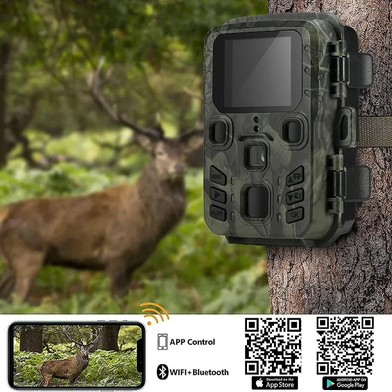 Caméra de Chasse 4K avec Vision Nocturne Infrarouge et Capteur WiFi