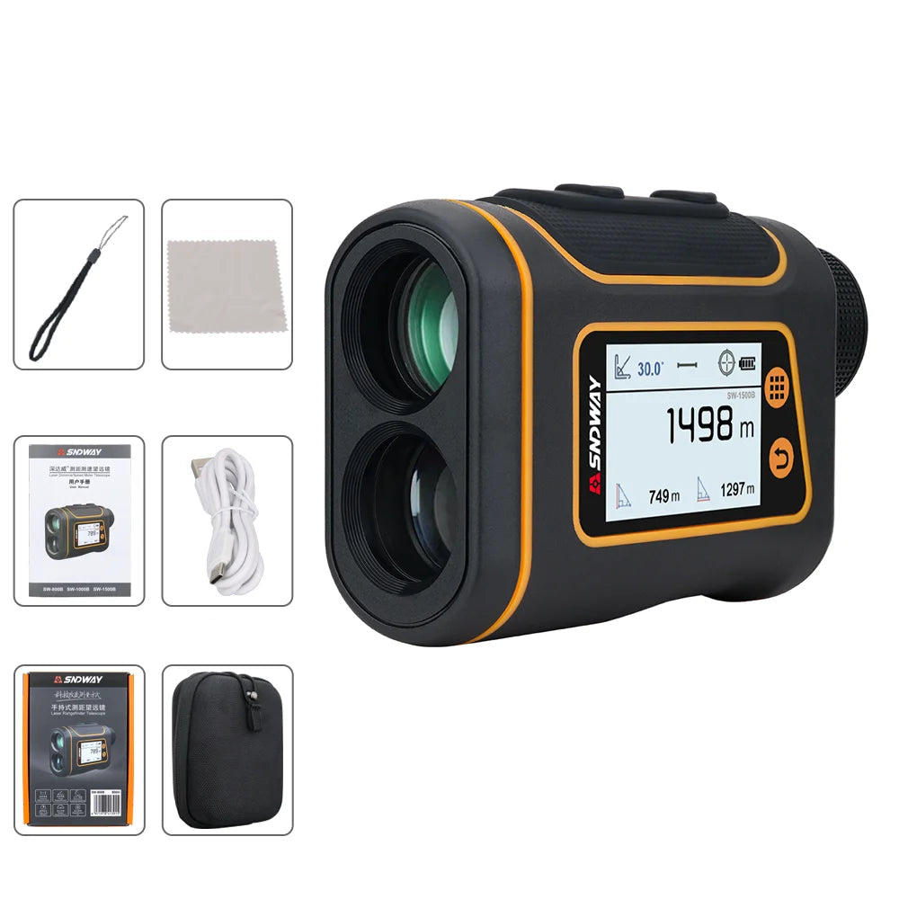Télémètre Laser SNDWAY SW-600A à SW-1500A – Mesure Longue Distance Golf, Chasse, Outdoor et BTP