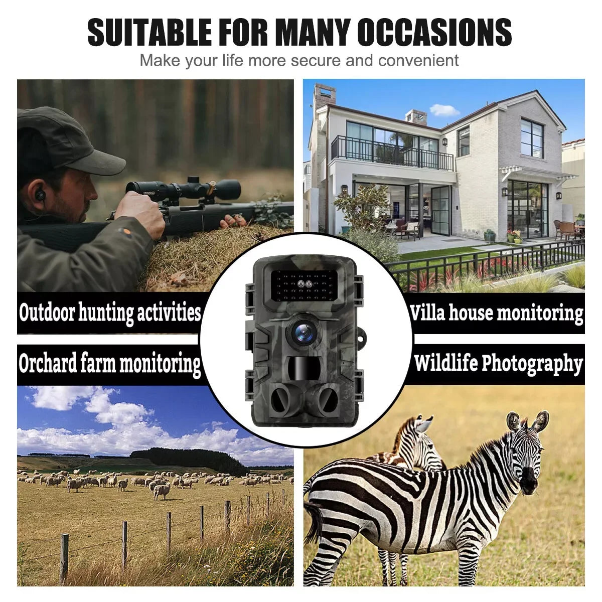 Caméra de Chasse Nocturne PR700 - 36MP avec Vision Infrarouge et Détection Rapide