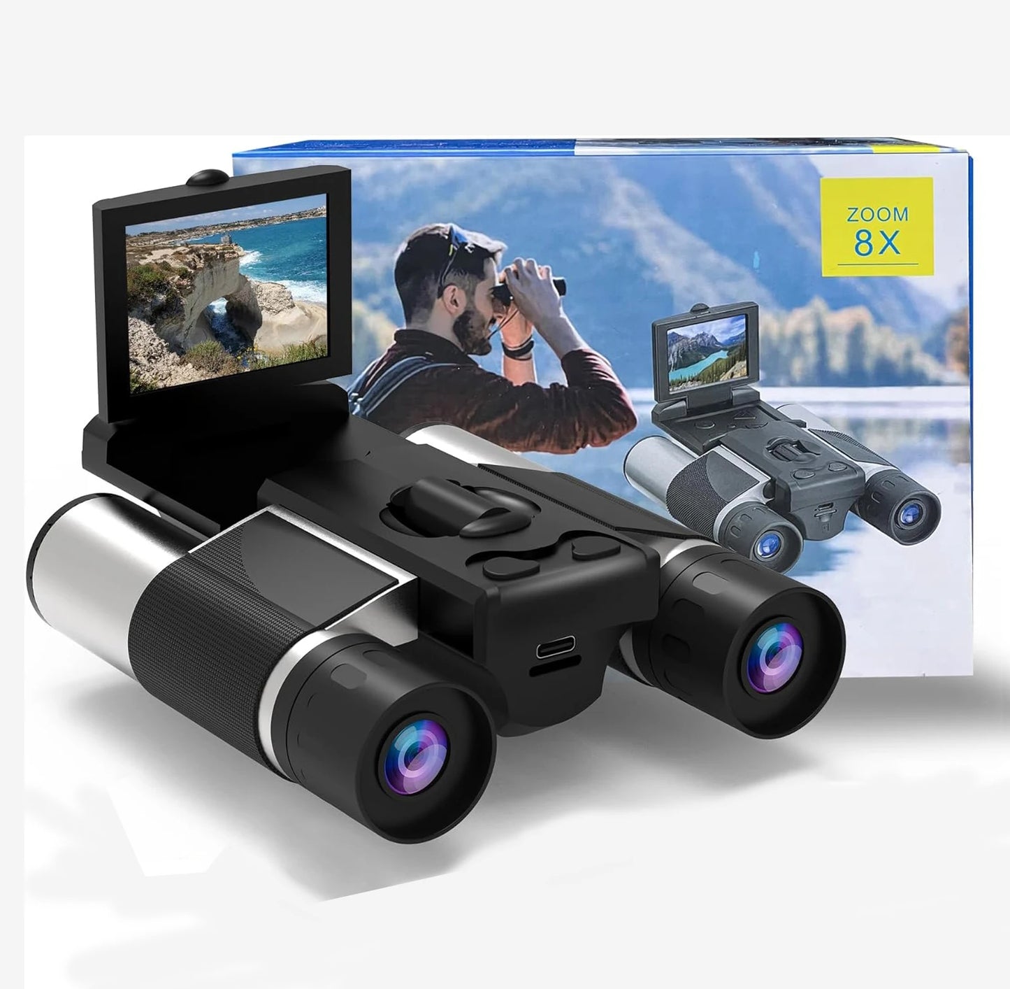 Jumelles Numériques DT10 / DT30 / DT40 – Caméra HD, Zoom 8x, Capture Photo/Vidéo, Écran LCD, Idéales pour l'Observation Outdoor