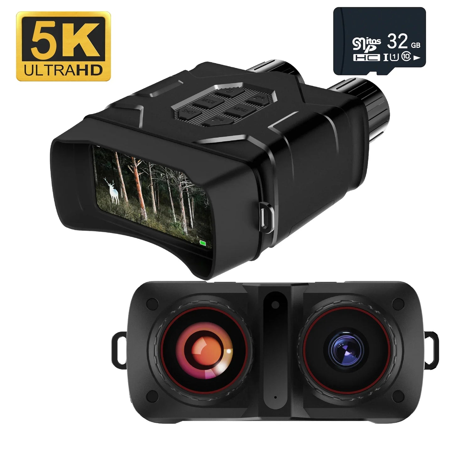 Jumelles de Vision Nocturne 5K UHD pour Observation et Chasse