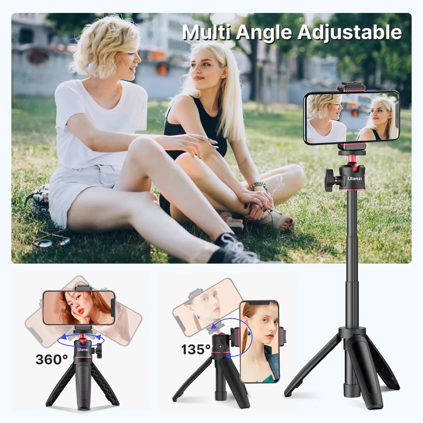 Trépied Mini Ulanzi MT-08 Blanc Polyvalent pour Appareils Photo et Smartphones