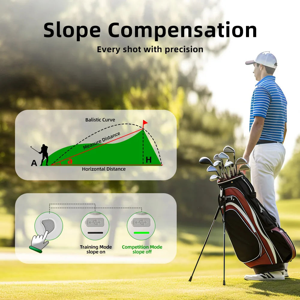 Télémètre de Golf Avancé avec Portée 1000 Yards et Vibration