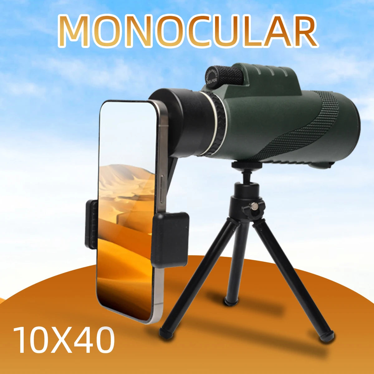 Monoculaire HD 80x100 : Vision Nocturne, Portée Longue, Étanchéité IPX4