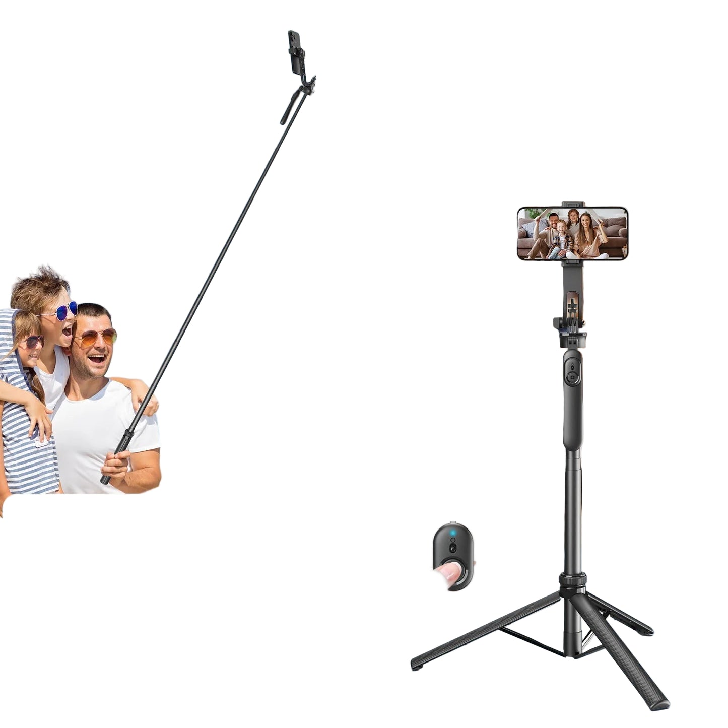 Trépied Selfie Stick Sans Fil 1.8m pour Smartphones et Vidéos Vlog