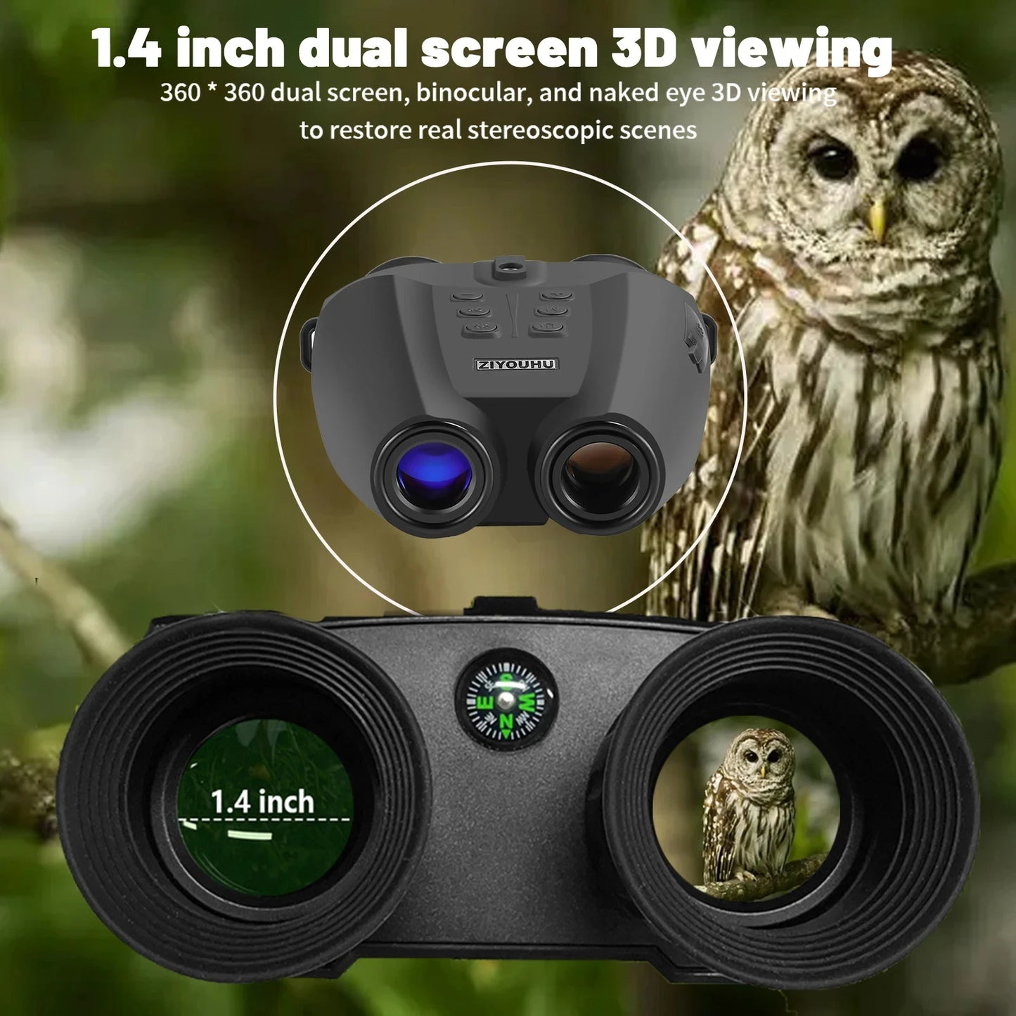 PVS-32: Jumelles Vision Nocturne Numériques avec Caméra Vidéo 1080P et Zoom Puissant