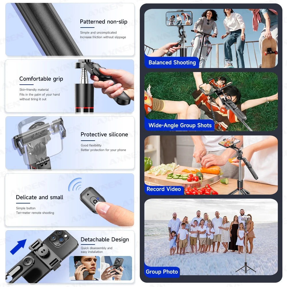 F16 Selfie Stick Trépied : Capture Panoramique 360° et Télécommande Bluetooth