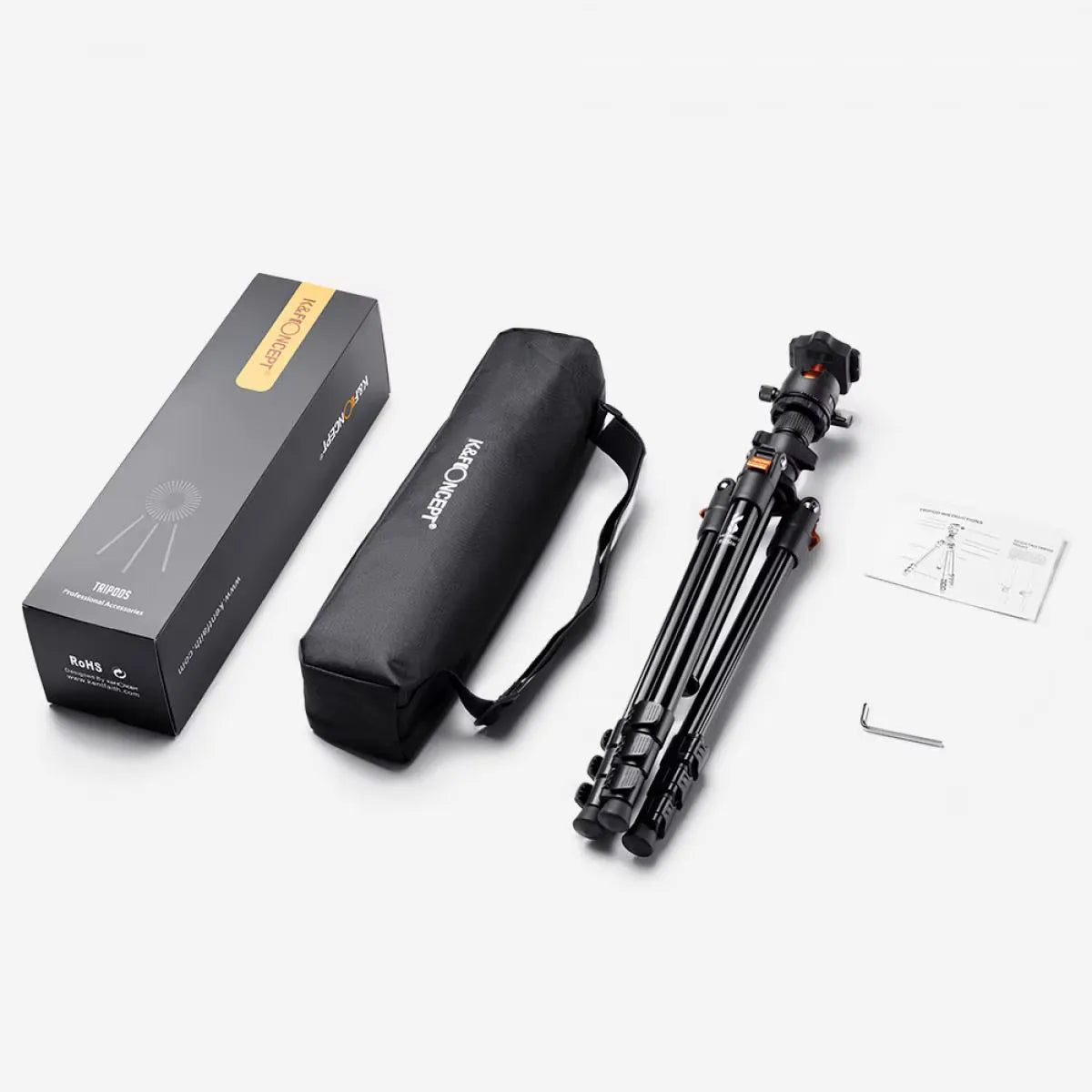 Trépied de Voyage Flexible K&F Concept pour Appareil Photo avec Tête Rotative 360° pour DSLR