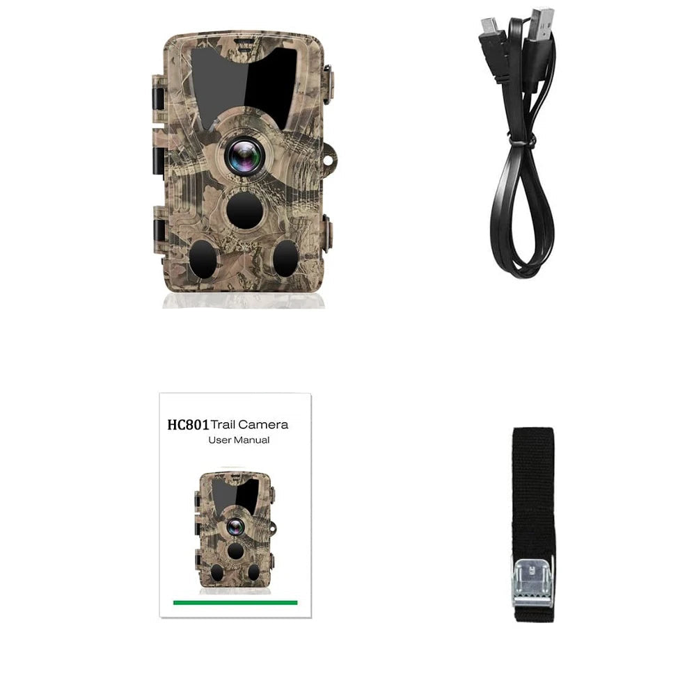 Caméra de Chasse HD HC-801Y - 20MP Vision Nocturne IP66 pour Observations Nocturnes