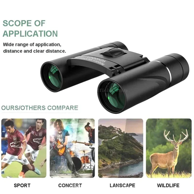 Jumelles Compactes HD 10x pour Observation Lointaine et Randonnée