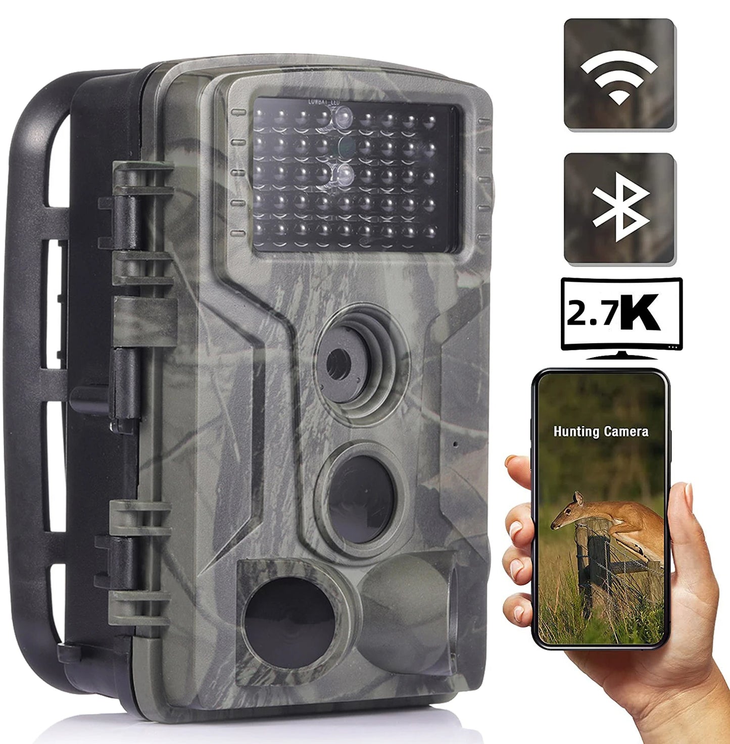 Caméra de Chasse 4K avec Vision Nocturne Infrarouge et Capteur WiFi
