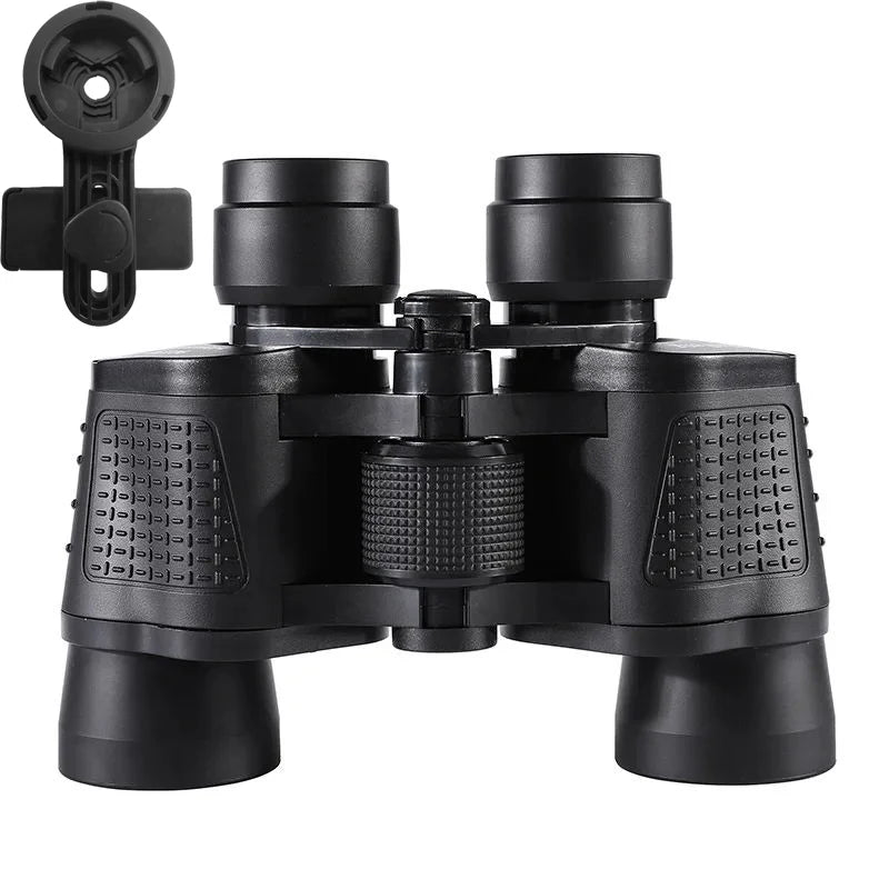 Jumelles 80x80 professionnelles HD 10x avec traitement FMC et châssis robuste pour chasse, camping et randonnée
