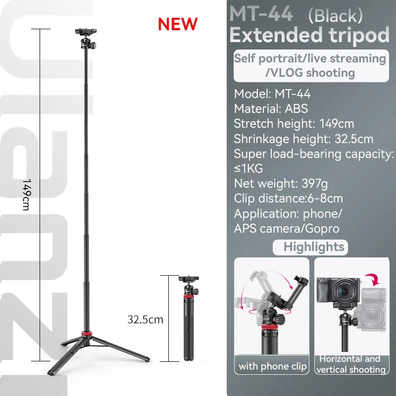 Support Trépied Polyvalent pour Selfies et Vidéo avec Fixation Téléphone