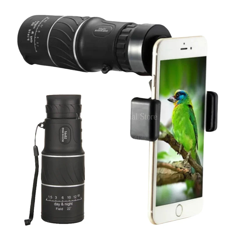 Monoculaire 16X52 HD avec Vision Nocturne et Portée Longue pour Chasse