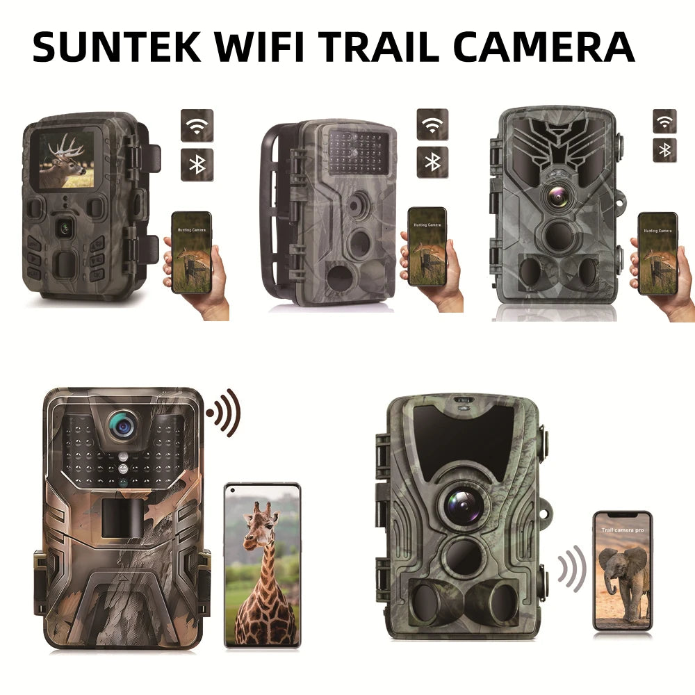 Caméra de Chasse 4K avec Vision Nocturne Infrarouge et Capteur WiFi