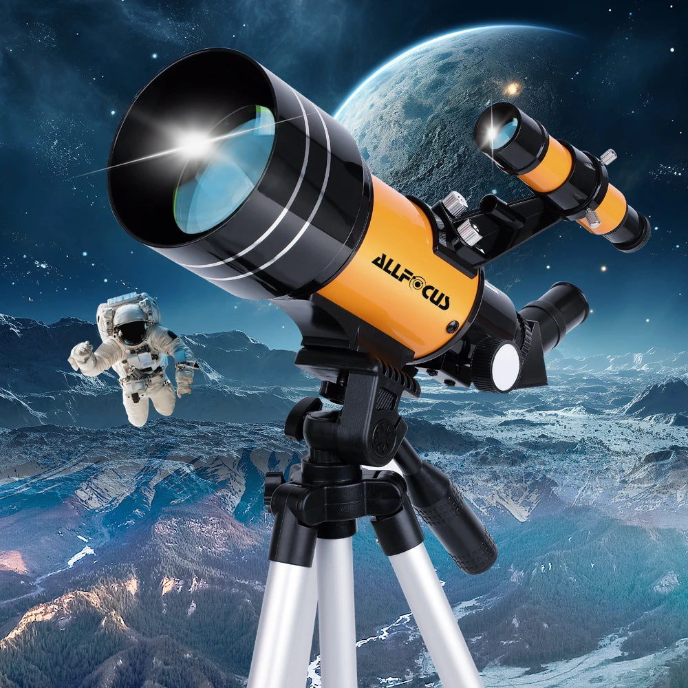 Télescope Réfracteur 150X avec Objectif 70mm et Support Smartphone
