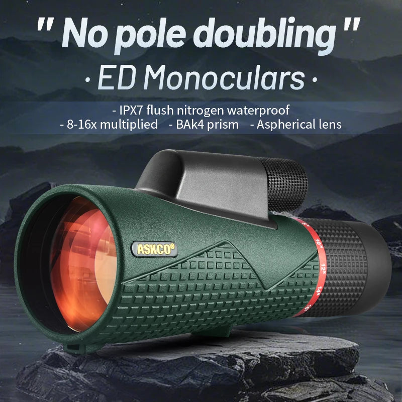 Monoculaire Zoom Hautes Performances 8-16x56 avec Prisme BAK4 et Étanchéité IPX7