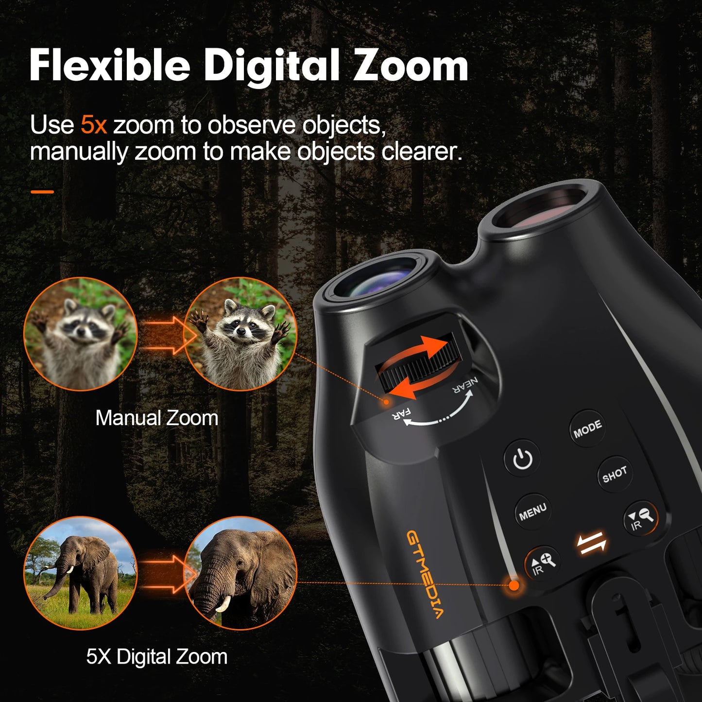 Jumelles Vision Nocturne Infrarouge GTMEDIA N4 avec Casque pour Observation à 300m