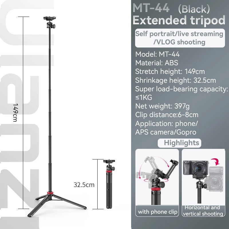 Support Trépied Polyvalent pour Selfies et Vidéo avec Fixation Téléphone