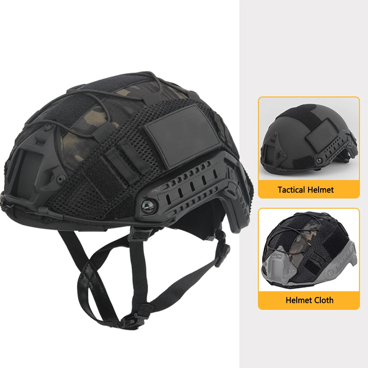 Casque Tactique avec Vision Nocturne et Accessoires pour Activités Extérieures