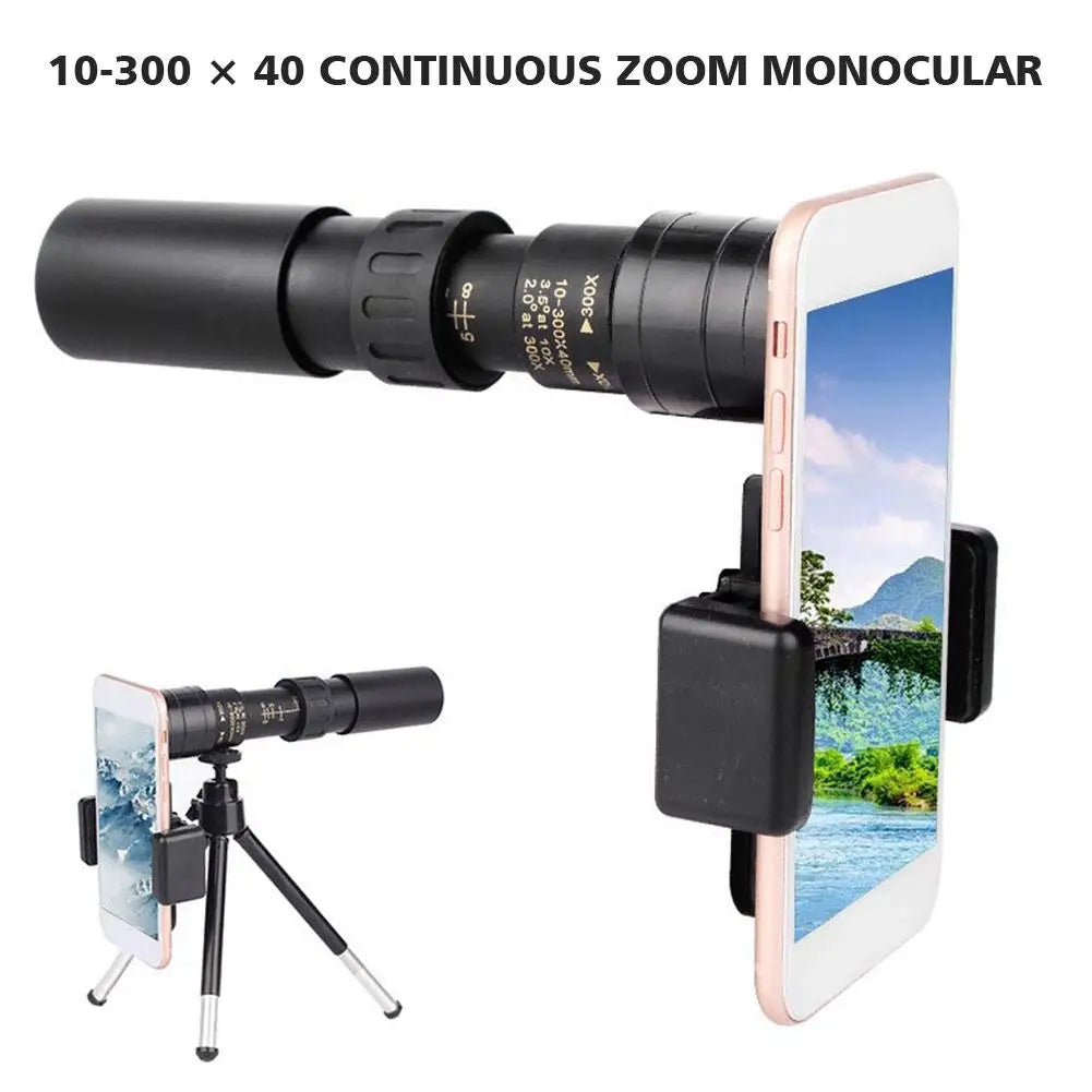 Télescope Monoculaire 10-300x avec Lentille IR et Stabilisation Avancée