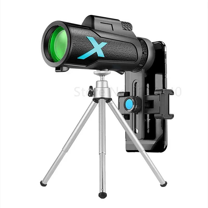 Monoculaire HD 12x50 Étanche avec Trépied et Clip Téléphone