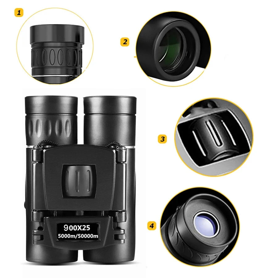 Jumelles HD Compactes 900x25 – Puissance extrême et portabilité pour vos sorties outdoor