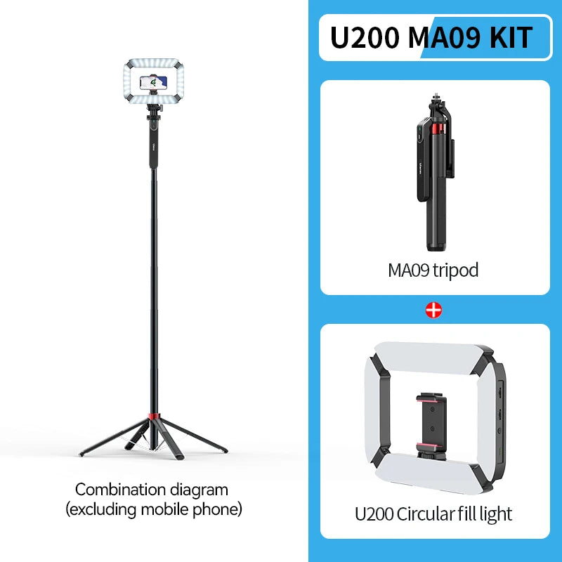 Trépied Selfie Stick 1.8m avec Tête Panoramique et Télécommande