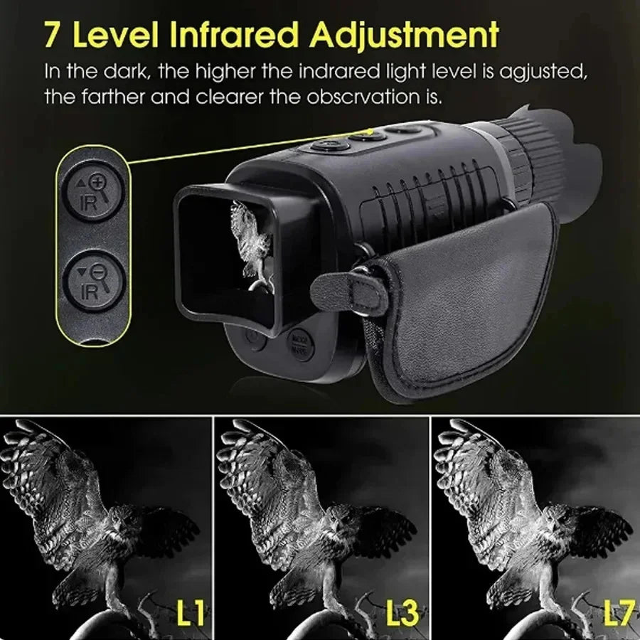 Monocle de Vision Nocturne Infrarouge avec Zoom Numérique 5X pour Chasse